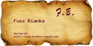 Fusz Bianka névjegykártya